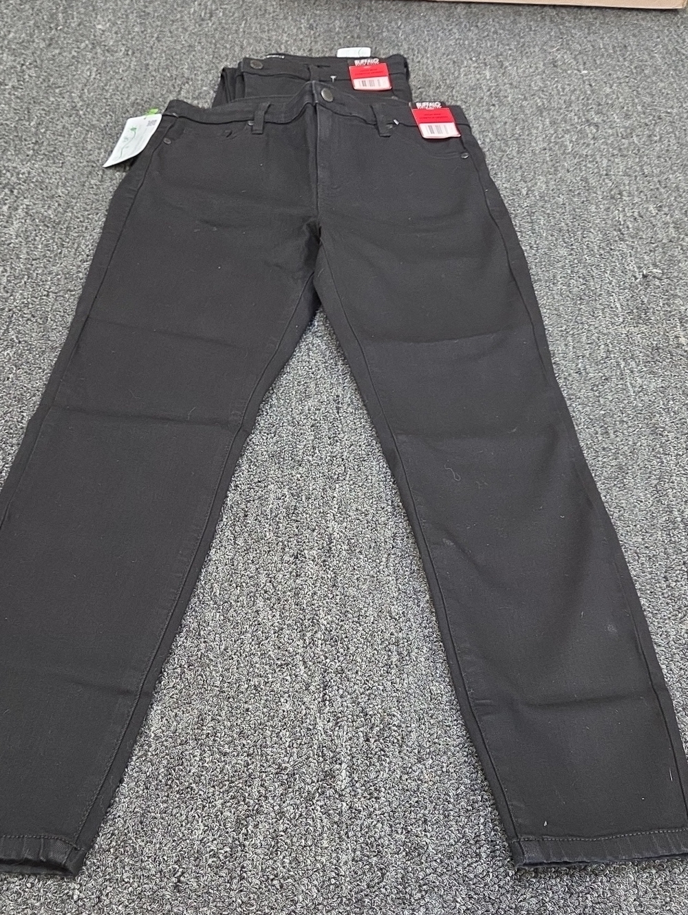 (#4C) 2 Pairs Buffalo David Bitton Women's Black Slim Straight Jeans